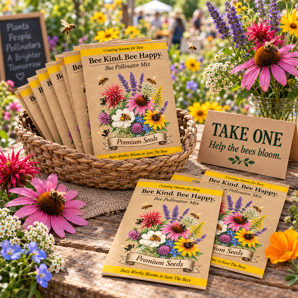 25 count Bee Pollinator Packet Seed Packet Favor