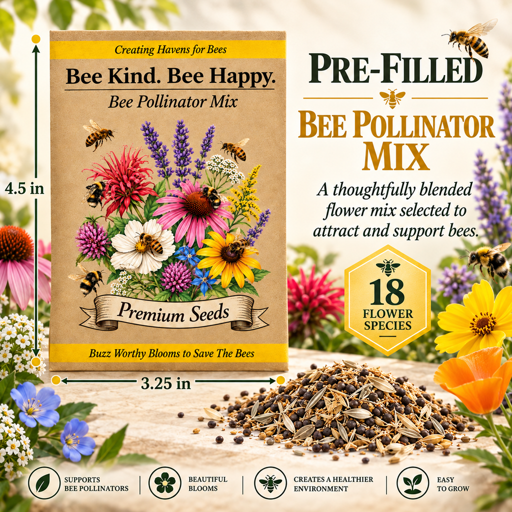 25 count Bee Pollinator Packet Seed Packet Favor