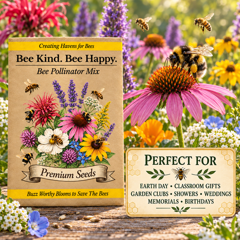 25 count Bee Pollinator Packet Seed Packet Favor