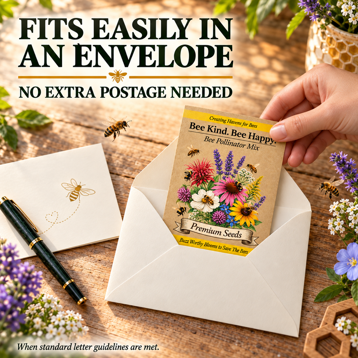 25 count Bee Pollinator Packet Seed Packet Favor