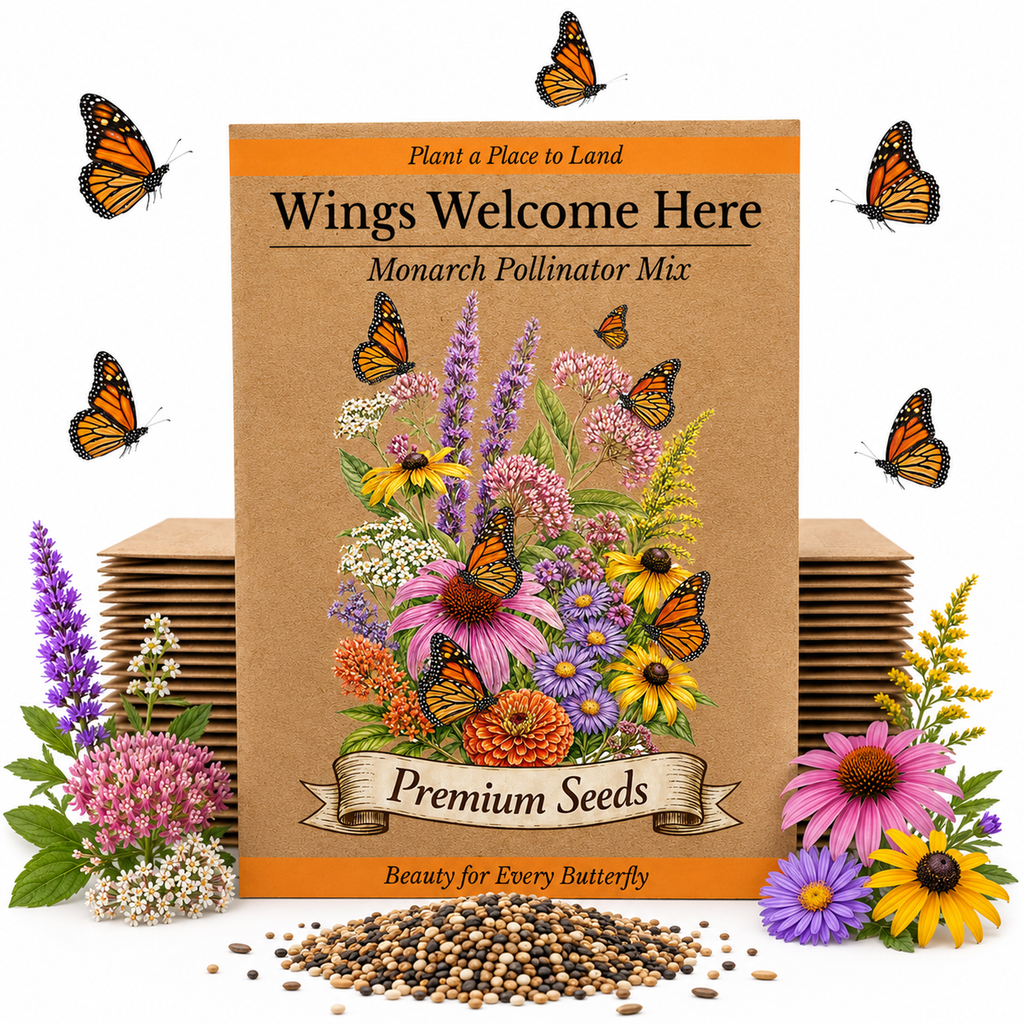 25pc Monarch Butterfly Packet Seed Packet Favors