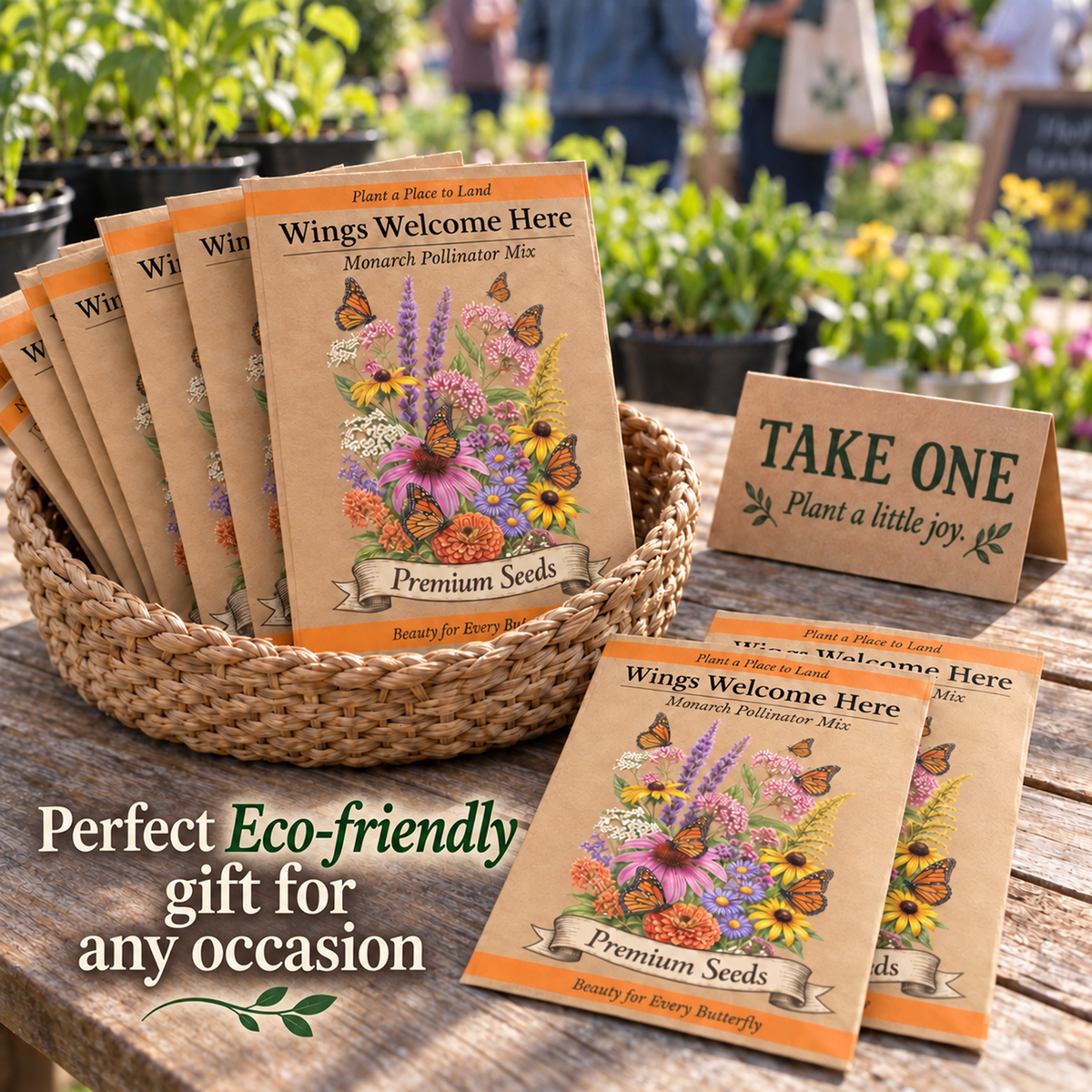 25pc Monarch Butterfly Packet Seed Packet Favors