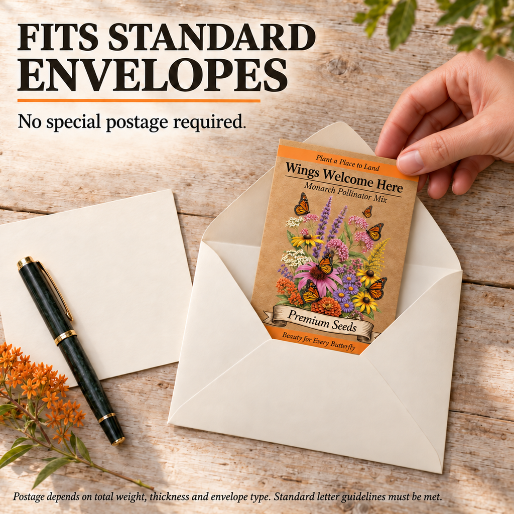 25pc Monarch Butterfly Packet Seed Packet Favors