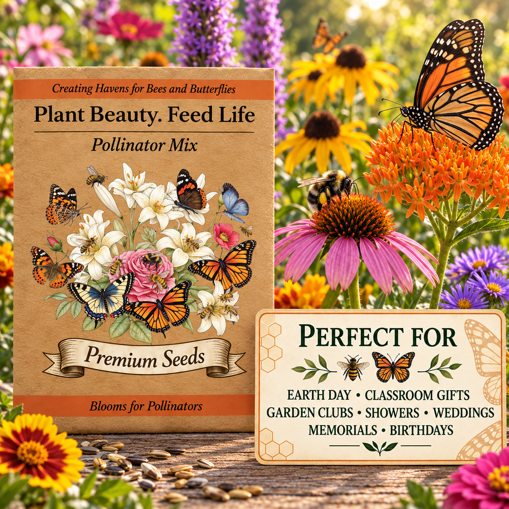 25pc Bee/Butterfly Pollinator Seed Packet Favors